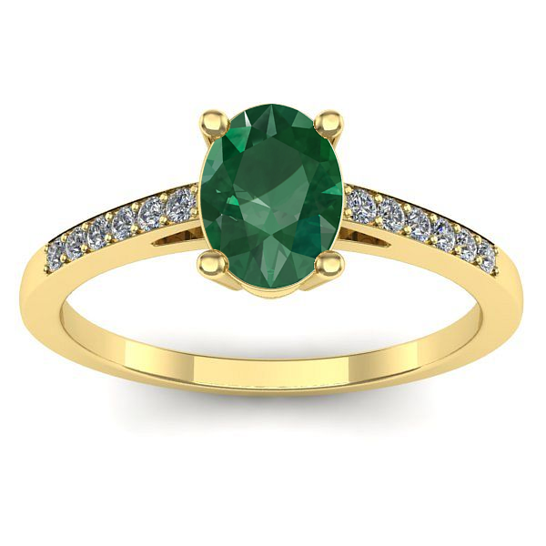Inel cu smarald oval
