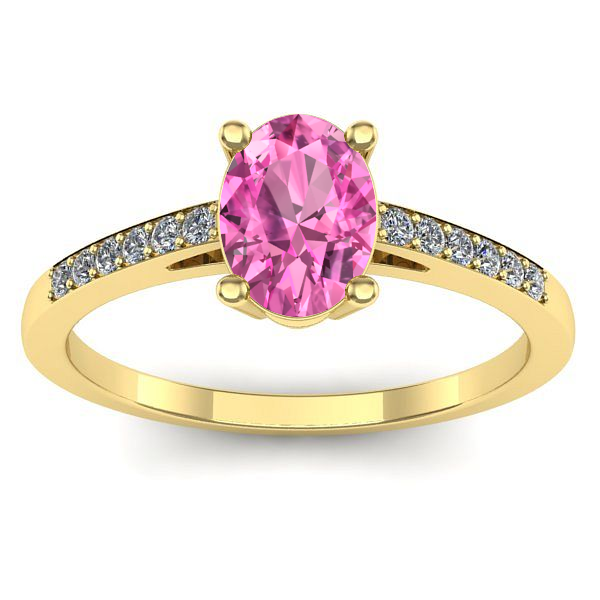 Inel de logodna cu safir roz oval