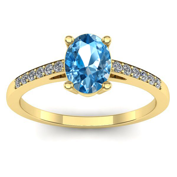 Inel de logodna cu topaz blue oval