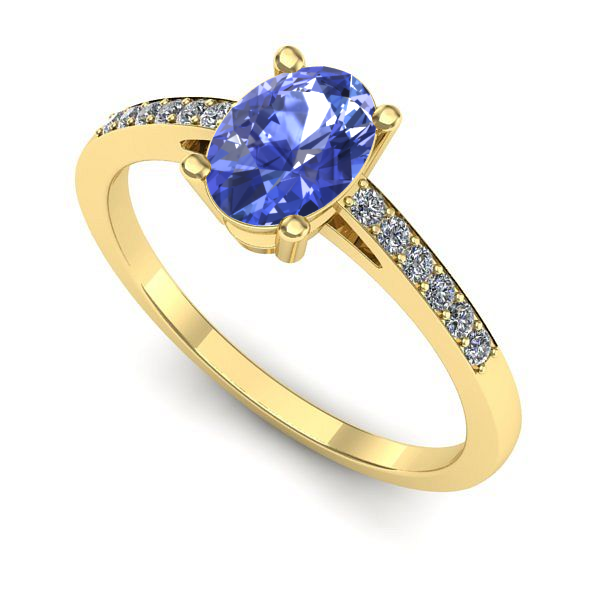 Inel din aur galben cu tanzanit