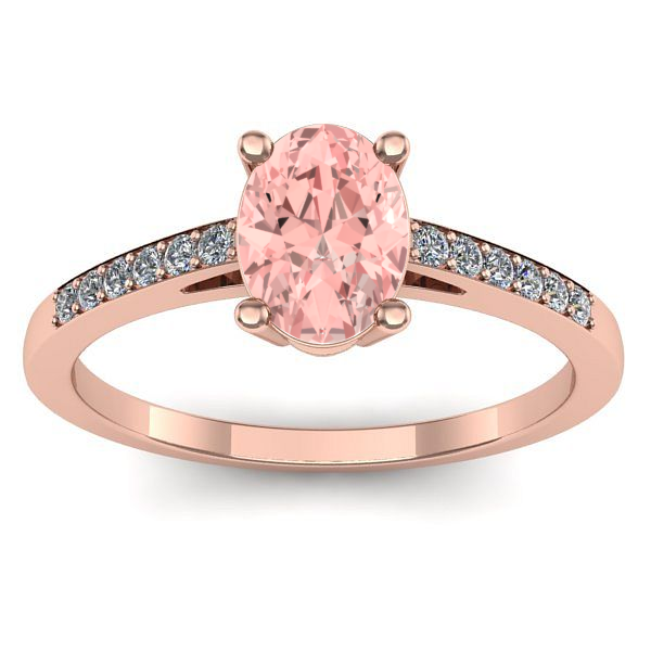 Inel de logodna cu diamant de laborator roz oval