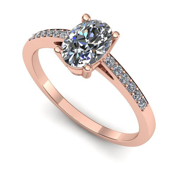 Inel logodna din aur roz cu diamant de laborator