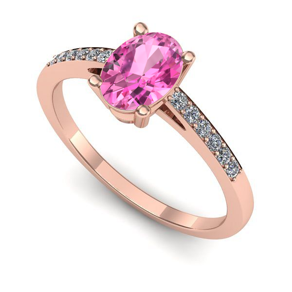 Inel din aur roz cu safir roz