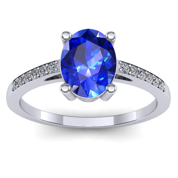 Inel de logodna cu safir oval