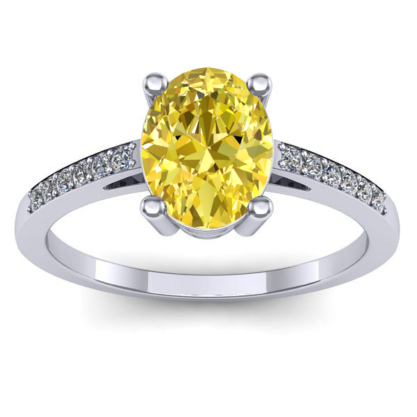 Inel logodna cu safir galben oval