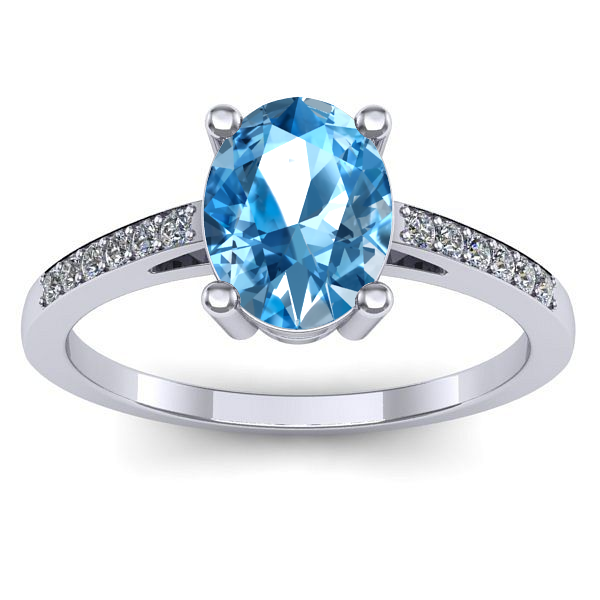 Inel de logodna cu topaz blue oval