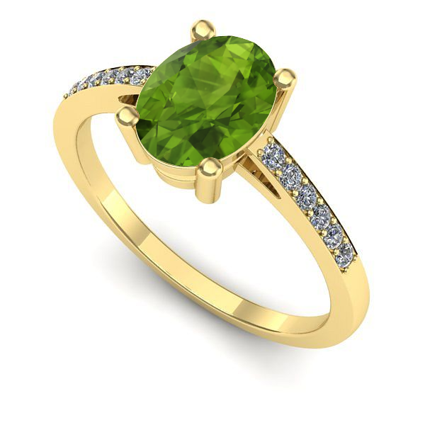 Inel din aur galben cu peridot