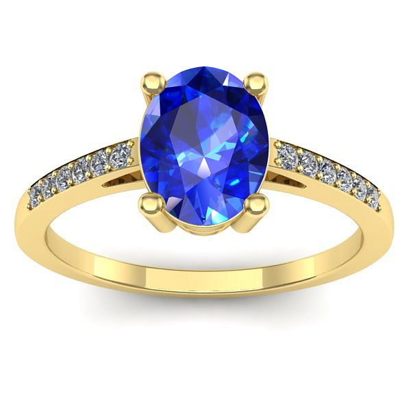 Inel de logodna cu safir oval