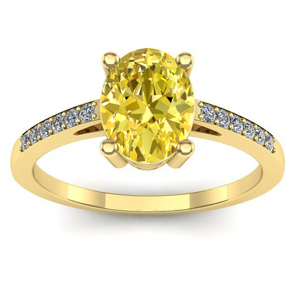Inel logodna cu safir galben oval