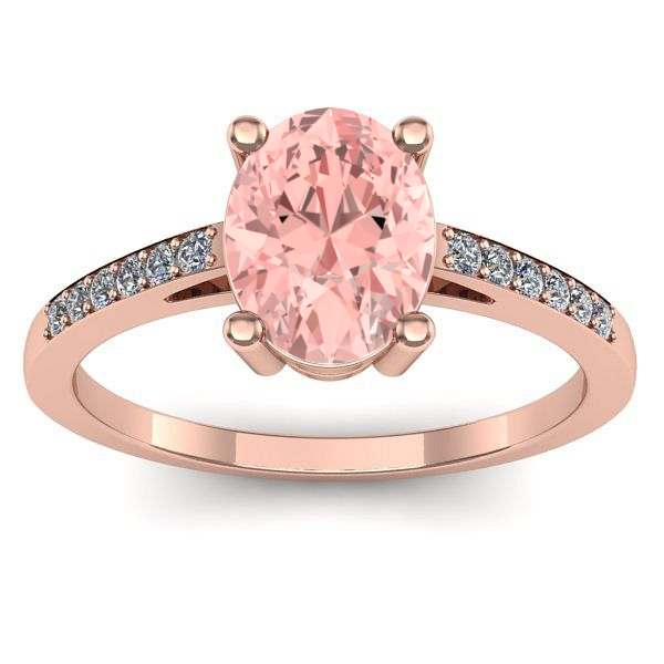 Inel de logodna cu diamant de laborator roz oval