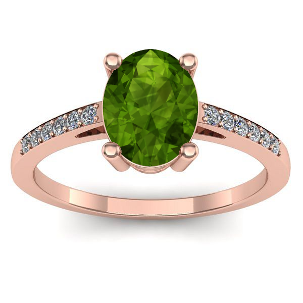 Inel cu peridot oval