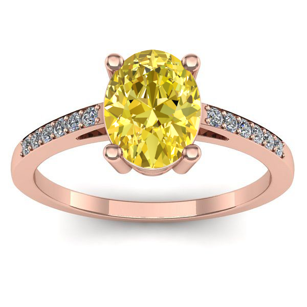 Inel de logodna cu safir galben oval