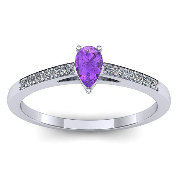Inel logodna cu ametist lacrima