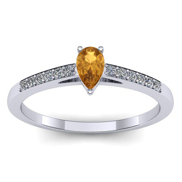 Inel de logodna cu citrin lacrima