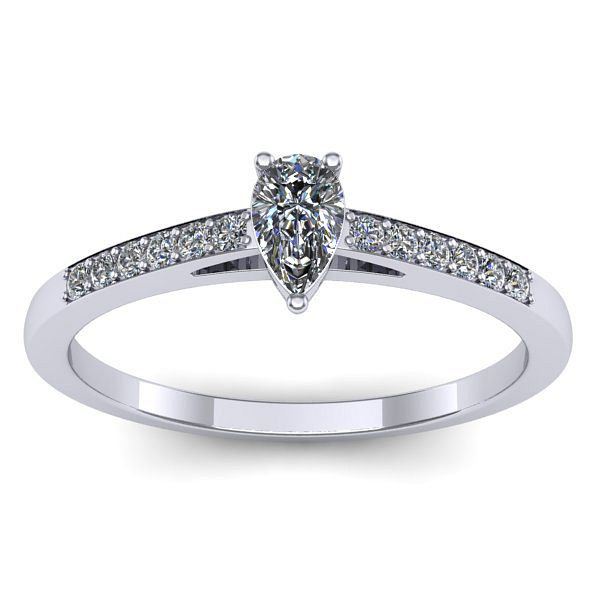 Inel de logodna cu diamant natural pear