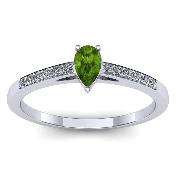 Inel de logodna cu peridot lacrima