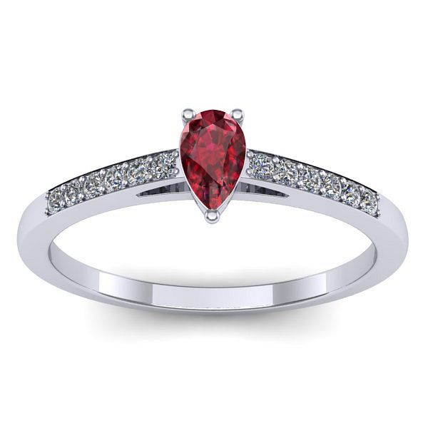Inel cu rubin lacrima