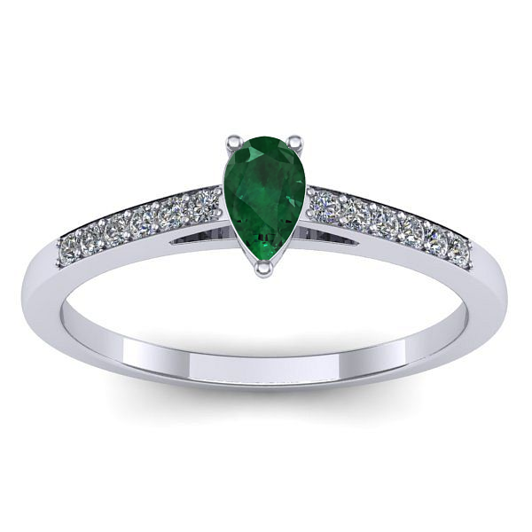 Inel de logodna cu smarald lacrima