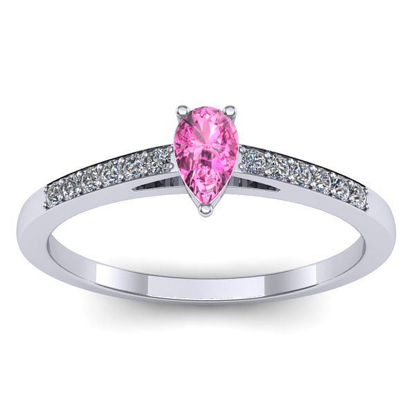 Inel de logodna cu safir roz lacrima