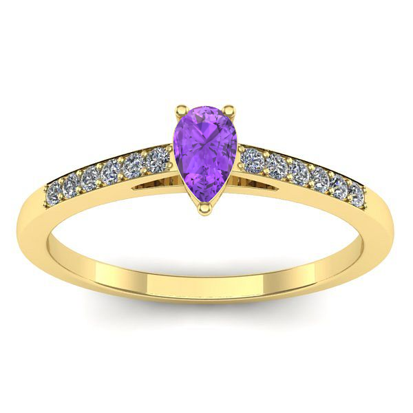 Inel logodna cu ametist lacrima