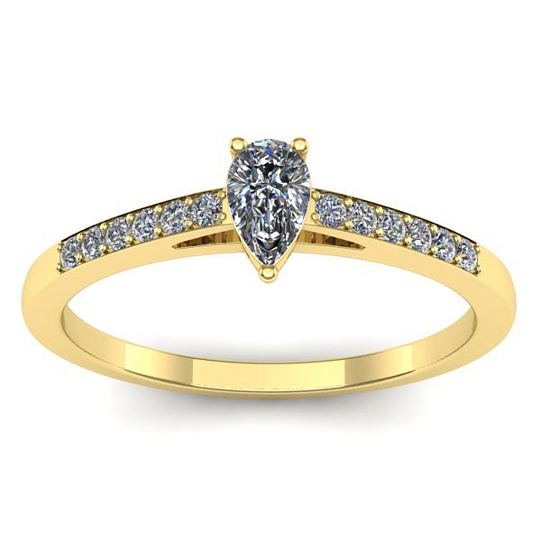 Inel de logodna cu diamant natural pear