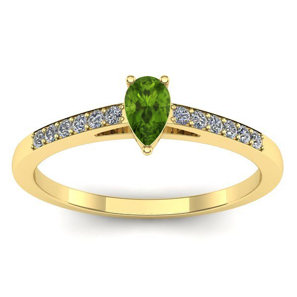 Inel cu peridot lacrima