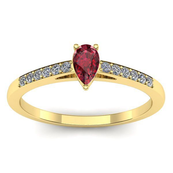 Inel cu rubin lacrima