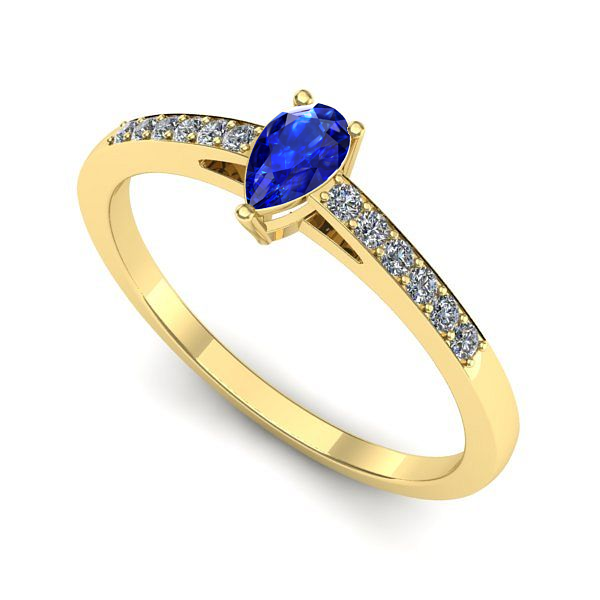 Inel din aur galben cu safir