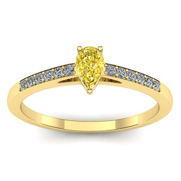 Inel de logodna cu safir galben lacrima