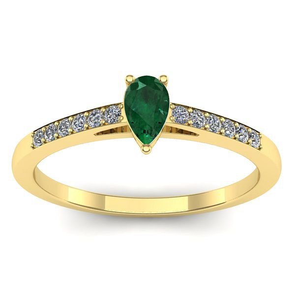 Inel logodna cu smarald lacrima