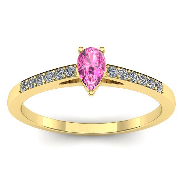 Inel de logodna cu safir roz lacrima