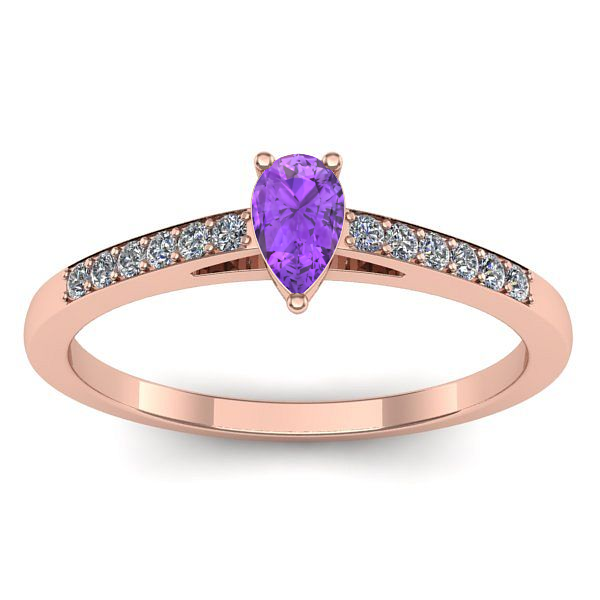 Inel cu ametist lacrima