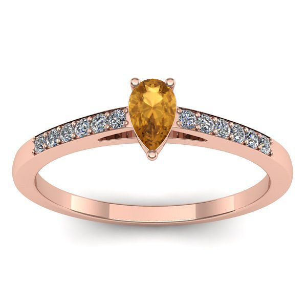 Inel de logodna cu citrin lacrima