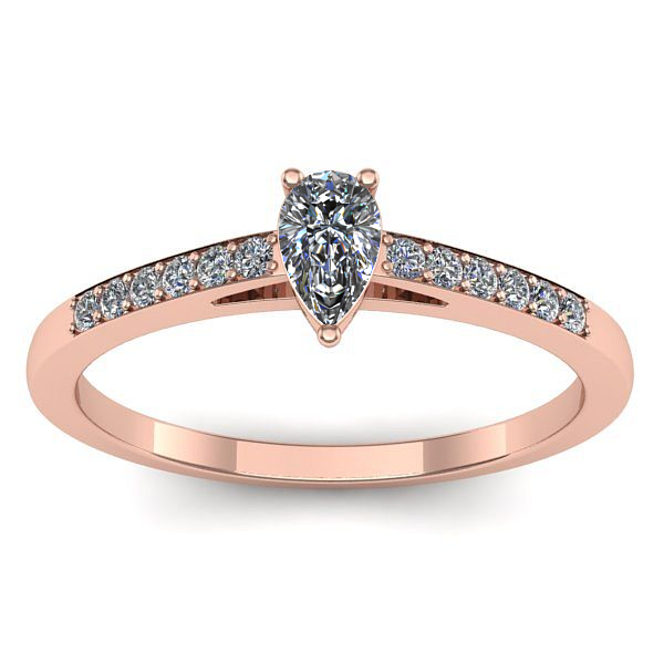 Inel de logodna cu diamant natural pear