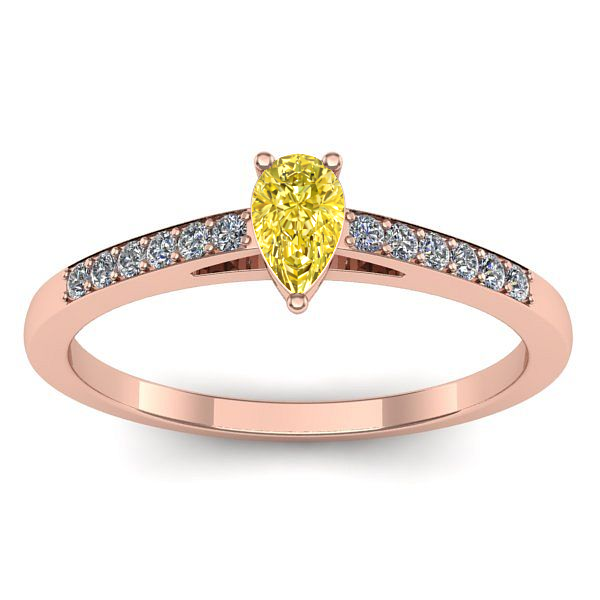 Inel de logodna cu safir galben lacrima