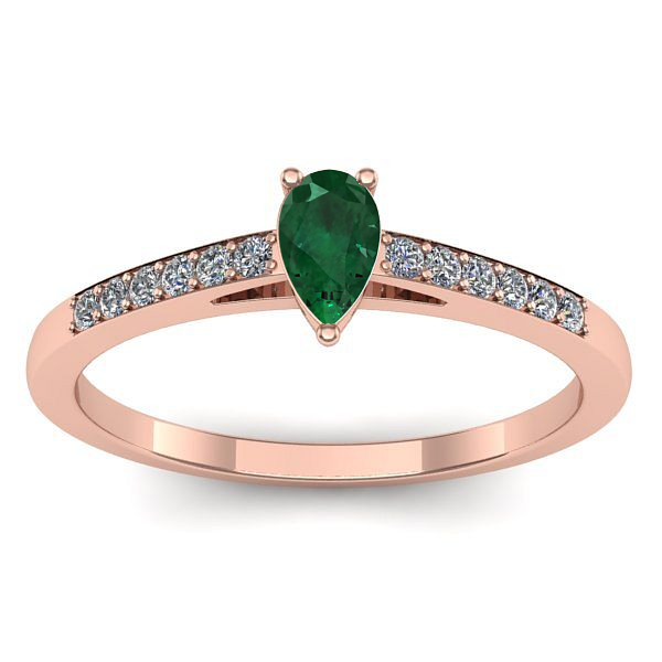 Inel de logodna cu smarald lacrima