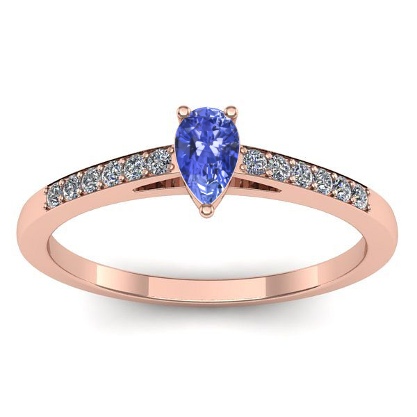 Inel logodna cu tanzanit lacrima