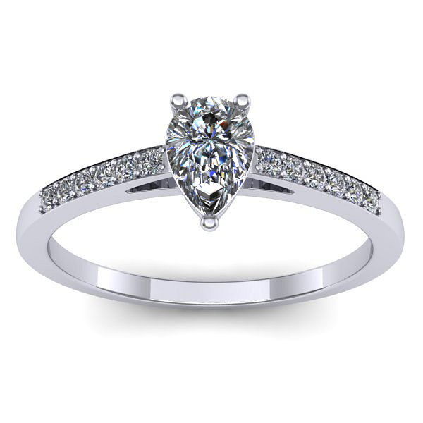 Inel de logodna cu diamant natural pear