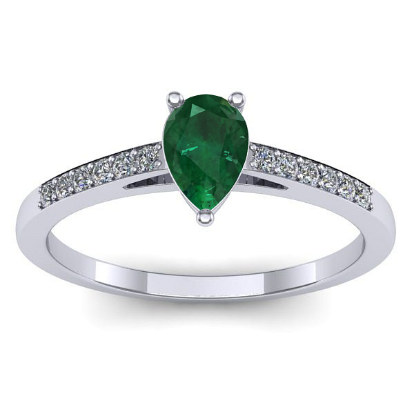 Inel de logodna cu smarald lacrima