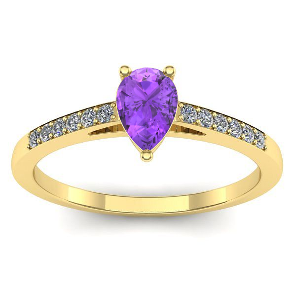 Inel logodna cu ametist lacrima