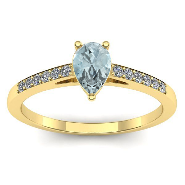 Inel cu aquamarin lacrima