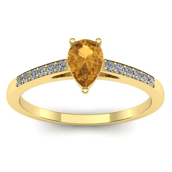 Inel logodna cu citrin lacrima