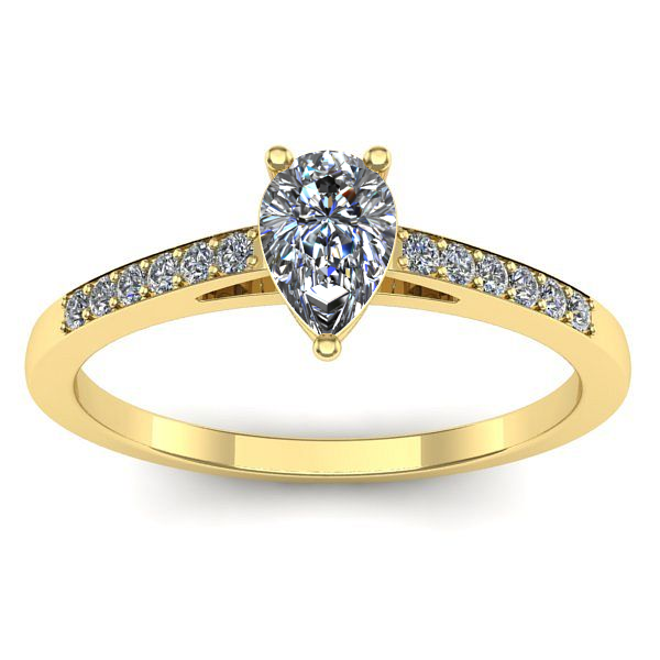 Inel de logodna cu diamant natural pear