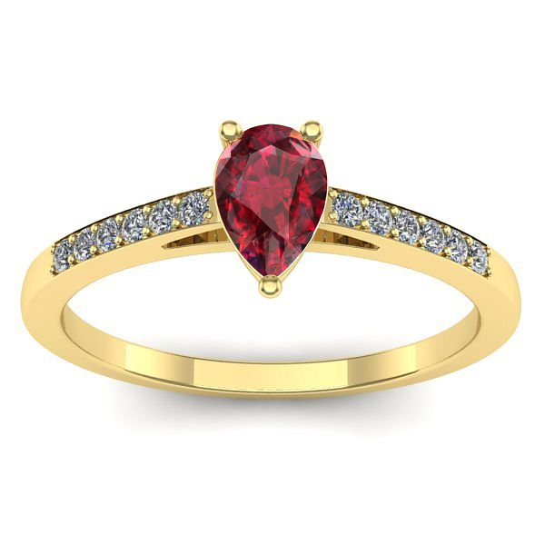 Inel cu rubin lacrima