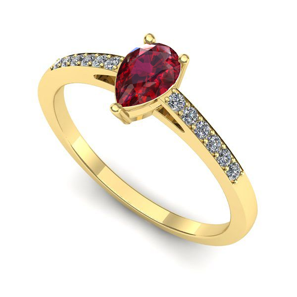 Inel din aur galben cu rubin