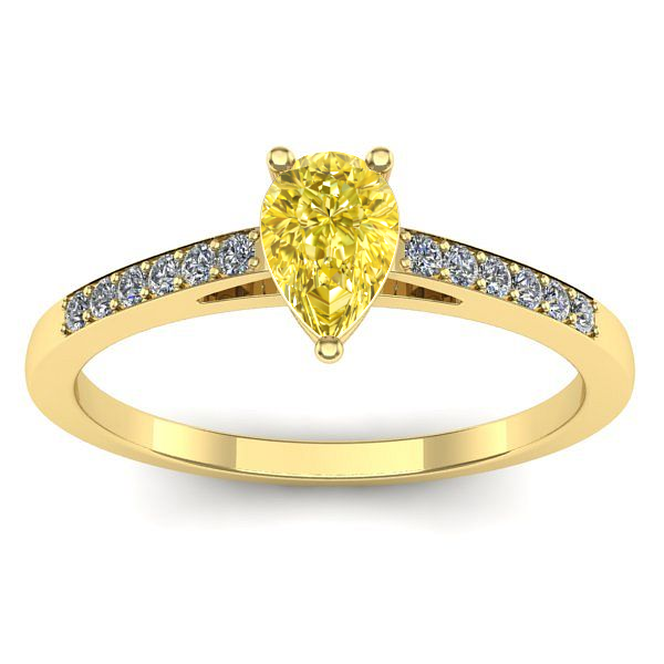 Inel cu safir galben lacrima