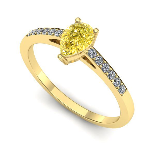 Inel de logodna din aur galben cu safir galben