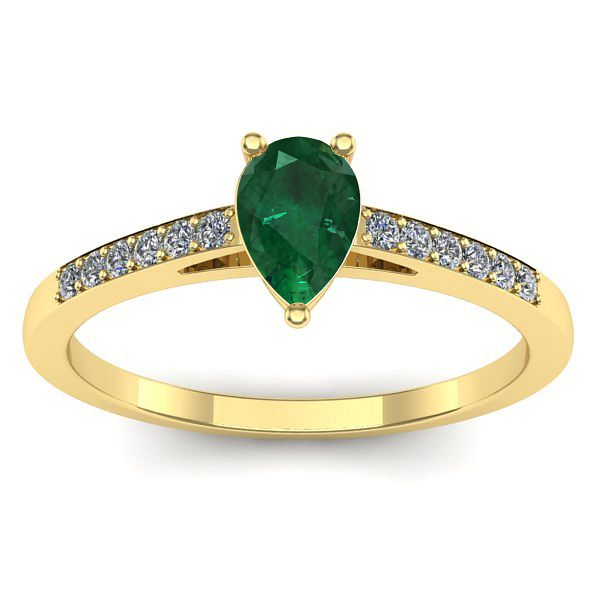 Inel cu smarald lacrima