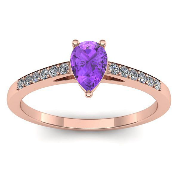 Inel de logodna cu ametist lacrima