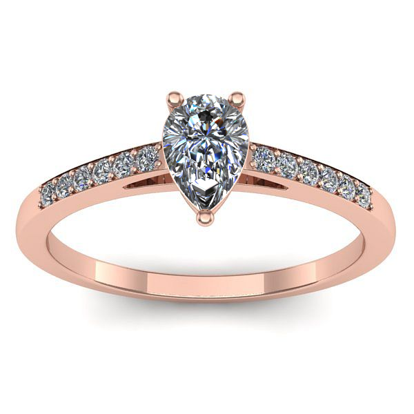 Inel de logodna cu diamant natural pear